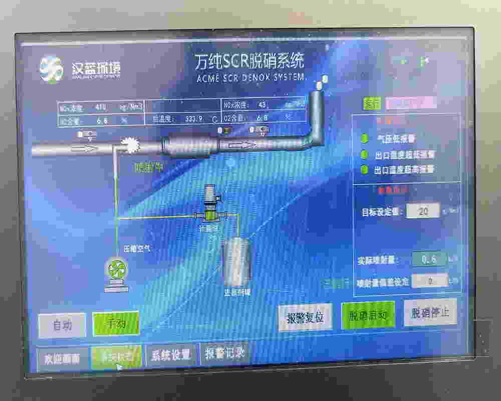 萬純沼氣發電機組脫硝系統控制界面